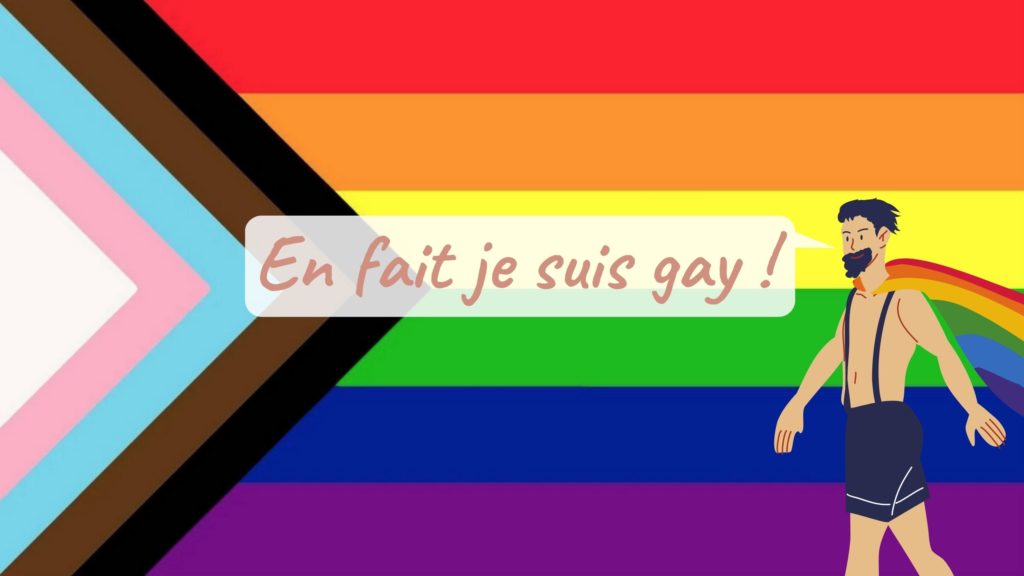 Bannière YouTube En fait je suis gay avec le drapeau LGBTQI+